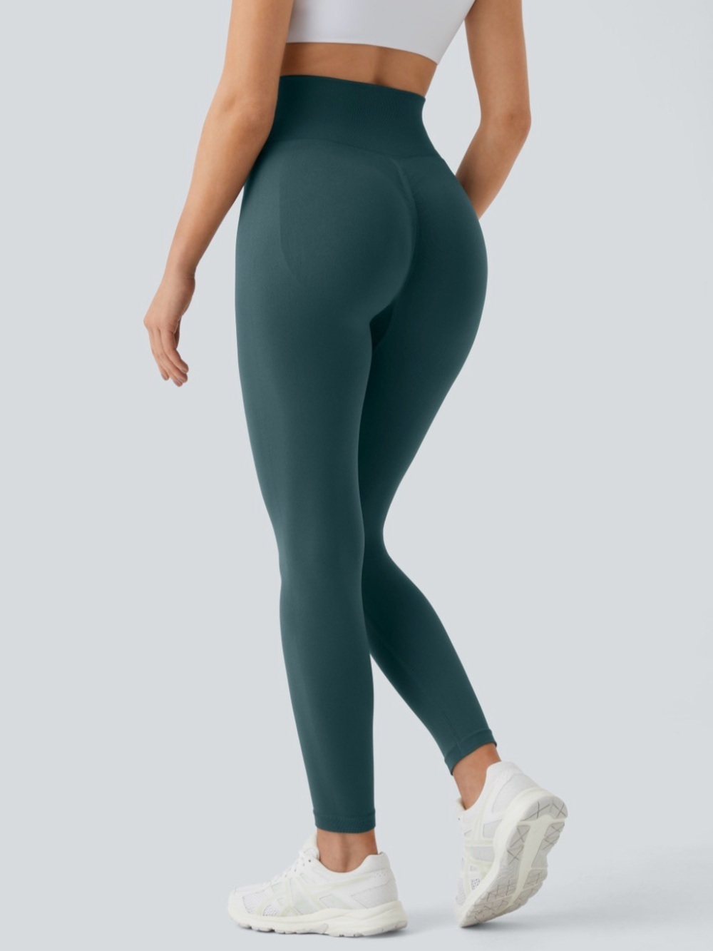 Halara OneForm Seamless Flow High Waisted Ruched 7/8 Leggings Dark Sea NWOT